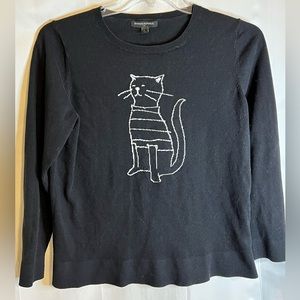 Banana Republic Black Cat Sweater. Size L.
